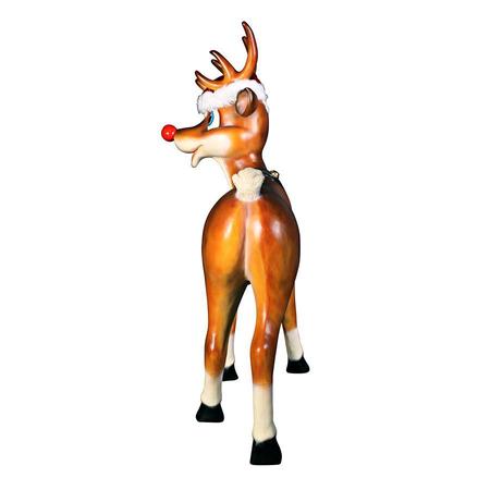 Design Toscano Santa's Red-Nosed Christmas Reindeer Statue: Standing Large NE90078